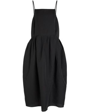 KHAITE Adira Silk And Cotton-Blend Midi Dress - Black
