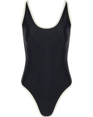 SOLAQUA Swim Ii Piped-Trim Swimsuit - Black