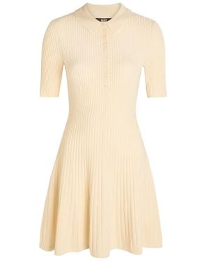PAIGE Olie Ribbed Knit Mini Polo Dress - Natural