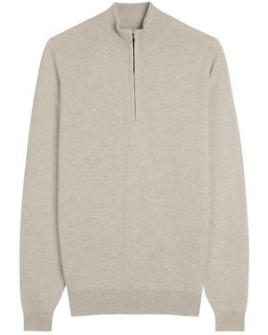 John Smedley Tapton Half-Zip Merino Wool Jumper - White