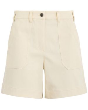 Moncler Stretch-Cotton Twill Shorts - Natural