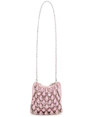 Self-Portrait Crystal-Embellished Satin Cross-Body Bag - Pink