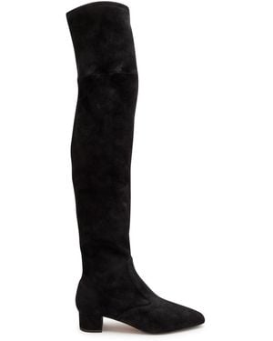 Aquazzura Remi 35 Suede Over-The-Knee Boots - Black
