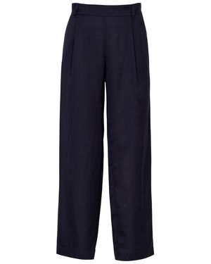 Vince Straight-leg Silk-blend Trousers - Blue