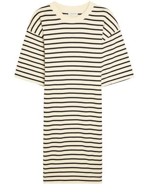 Anine Bing Mona Striped Cotton-Blend Mini Dress - White