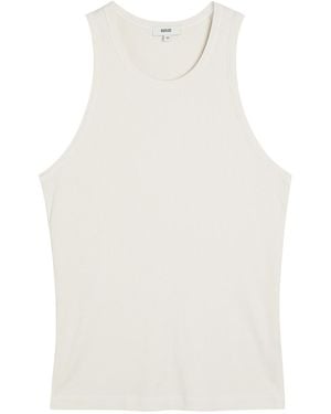 Agolde Viggo Ribbed Cotton Tank Top - White