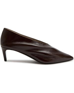 KHAITE Miriam 50 Draped Leather Court Shoes - Brown