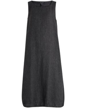 Eileen Fisher Lantern Linen Midi Dress - Grey