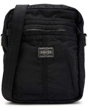 Porter-Yoshida and Co Mile Nylon Cotton-Twill Vertical Shoulder Bag - Black