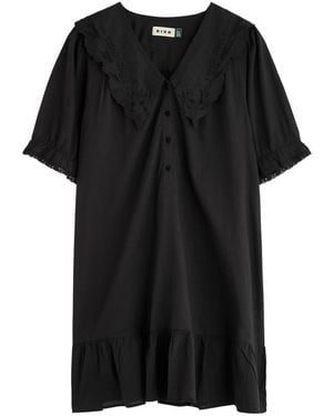 RIXO London Nanette Broderie-Anglaise Cotton Nightdress - Black