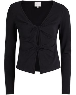 Reformation Silas Knotted Stretch-Cotton Top - Black