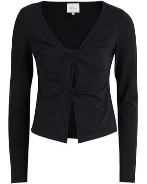Reformation Silas Knotted Stretch-Cotton Top - Black