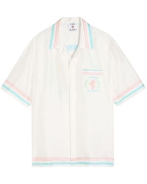 CASABLANCA Dance Joy Printed Silk Shirt - White