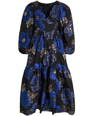 Sister Jane Blues Floral-Jacquard Woven Midi Dress