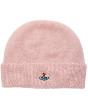 Vivienne Westwood Logo-Embroidered Alpaca-Blend Beanie - Pink