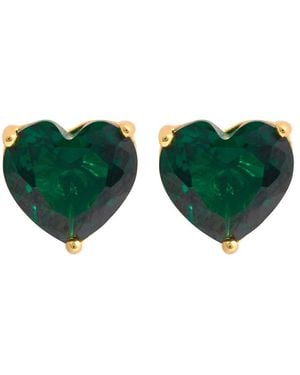 Kate Spade My Love Heart Crystal-Embellished Stud Earrings - Green