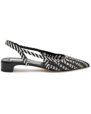 Gabriela Hearst Perro 25 Woven Leather Slingback Court Shoes - White