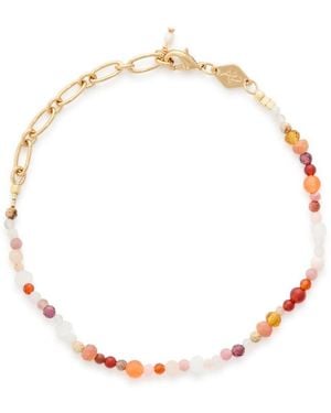 Anni Lu Flamingo 18Kt-Plated Beaded Bracelet - White