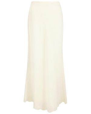 RIXO London Crystal Lace-Trimmed Woven Maxi Skirt - White