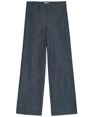 Vince Colette Wide-Leg Chambray Pants - Blue