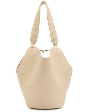 KHAITE Lotus Mini Grained Leather Tote Bag - Natural