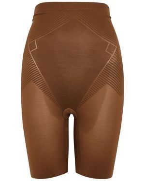 Spanx Thinstincts 2.0 High-Waist Mid-Thigh Shorts - Brown