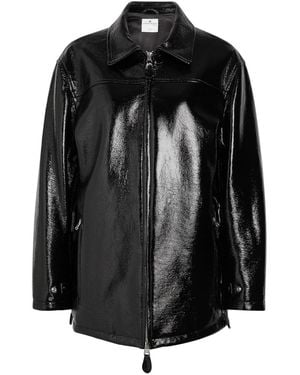 Courreges Quilted Faux Patent Leather Jacket - Black