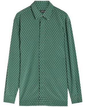 Tom Ford Diamond-Print Silk Shirt - Green