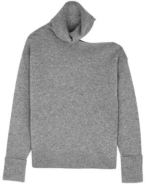 PAIGE Raundi Cut-Out Wool-Blend Jumper - Grey