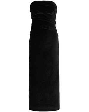 TOVE Sabella Draped Velvet Midi Dress - Black