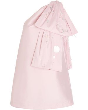 BERNADETTE Winnie Bow-Embellished Taffeta Mini Dress - Pink