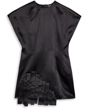 A.W.A.K.E. MODE Fringed Satin Top - Black