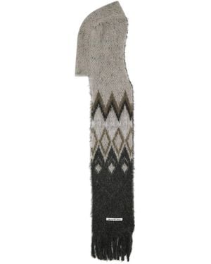 Acne Studios Hooded Brushed Mohair-Blend Scarf - Grey