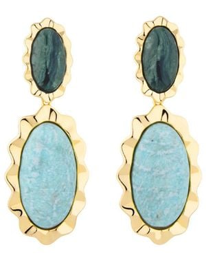 Maria Frering Sua-Plated Drop Earrings - Blue