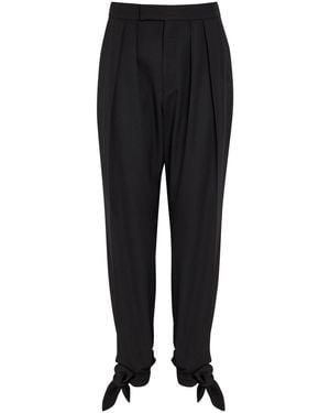 Chloé Tie-Cuffs Tapered-Leg Wool Trousers - Black