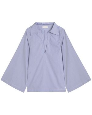 Faithfull the Brand Gaia Striped Cotton-Poplin Blouse - Purple