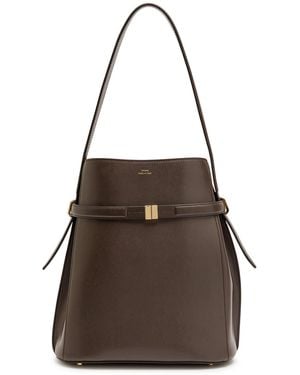 TOTEME Belted Leather Bucket Bag - Brown