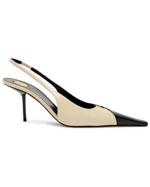 Saint Laurent Babylone 75 Panelled Leather Court Shoes - Metallic