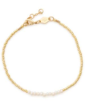 Anni Lu Slim Pearly 18Kt-Plated Beaded Bracelet - White