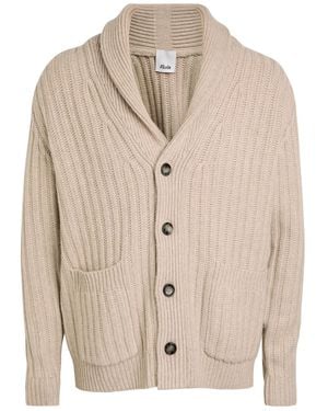 Allude Ribbed Wool And Cashmere-Blend Cardigan - Natural