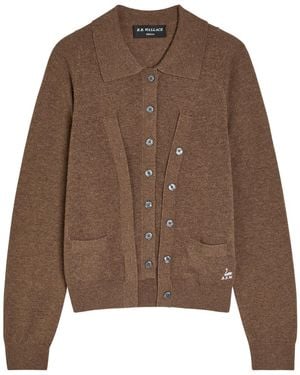 B.B. Wallace Kruger Layered-Effect Wool-Blend Cardigan - Brown
