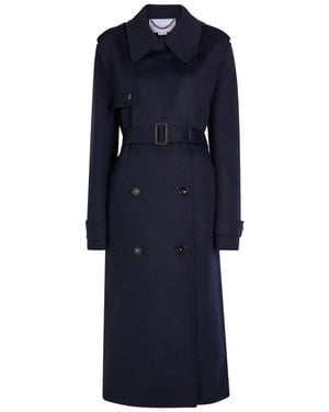 Stella McCartney Double Face Wool Trench Coat - Blue