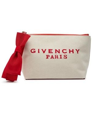 Givenchy Logo-Print Canvas Clutch - Pink