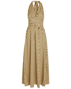 Faithfull the Brand Lido Striped Cotton Maxi Dress - Natural