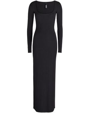 Skims Ribbed Stretch-Modal Maxi Dress - Black