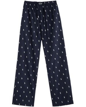 Polo Ralph Lauren Logo Cotton-Poplin Pyjama Trousers - Blue