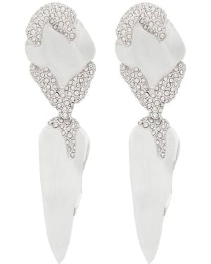 Alexis Silverlake Lucite Pavé Rhodium-Plated Drop Earrings - White