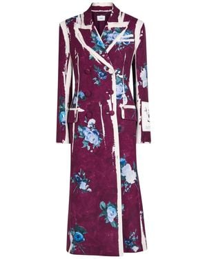 Erdem Floral-Print Woven Coat - Red