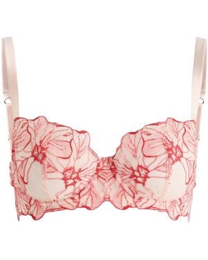 Fleur Of England Rosa Embroidered Tulle Underwired Bra - Pink