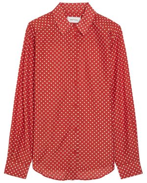 Matteau Polka Dot Cotton And Silk-Blend Shirt - Red